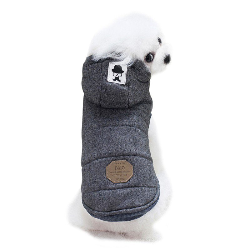 Small Pet Dog Puppy Cotton Padded Hooded Coat Warm Jacket Sweater Winter Apparel