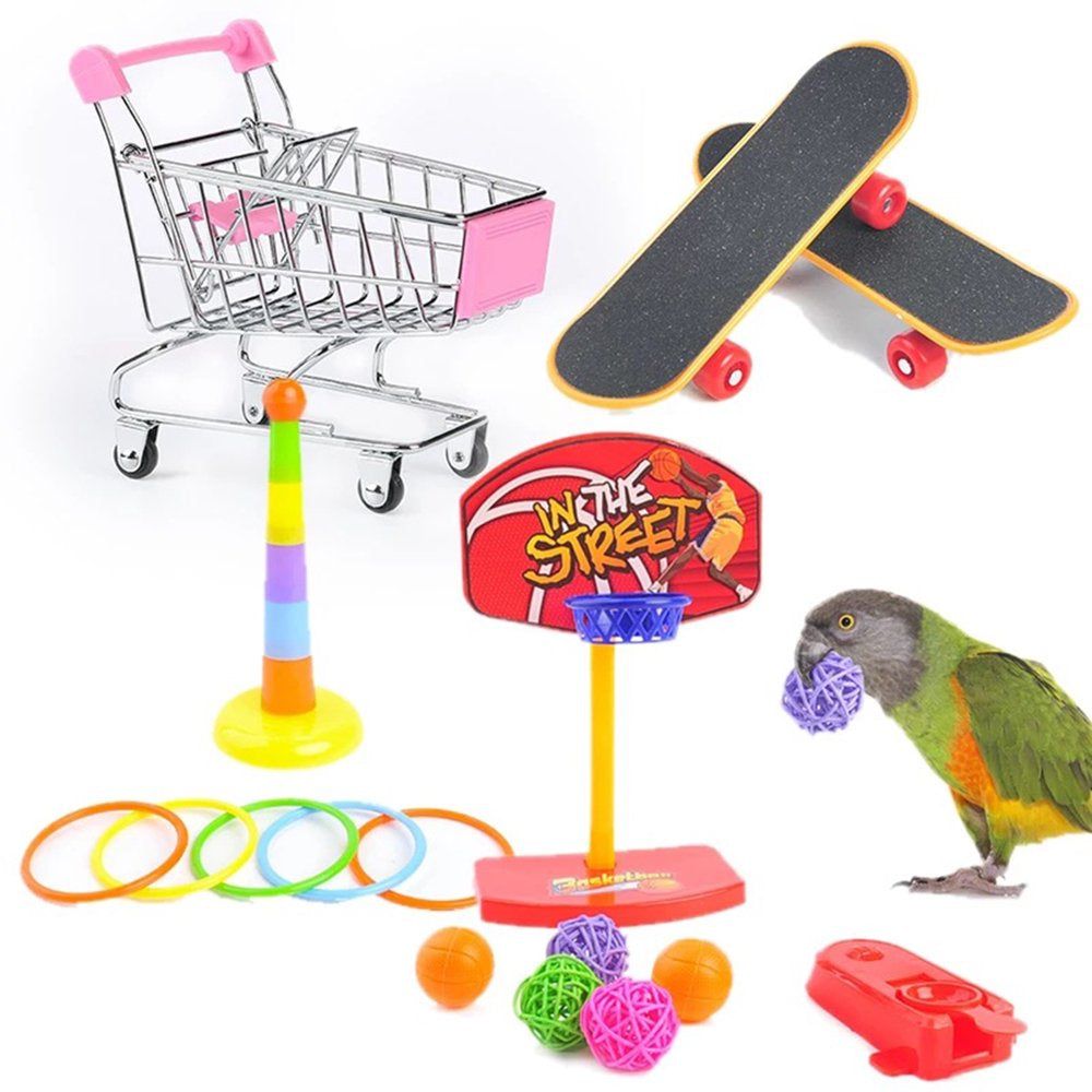 Bojue Creative Bird Toy Set Plastic Conure Funny Daily Play Interactive Durable Pet Toy Accessories Animals & Pet Supplies > Pet Supplies > Bird Supplies > Bird Toys Bojue   