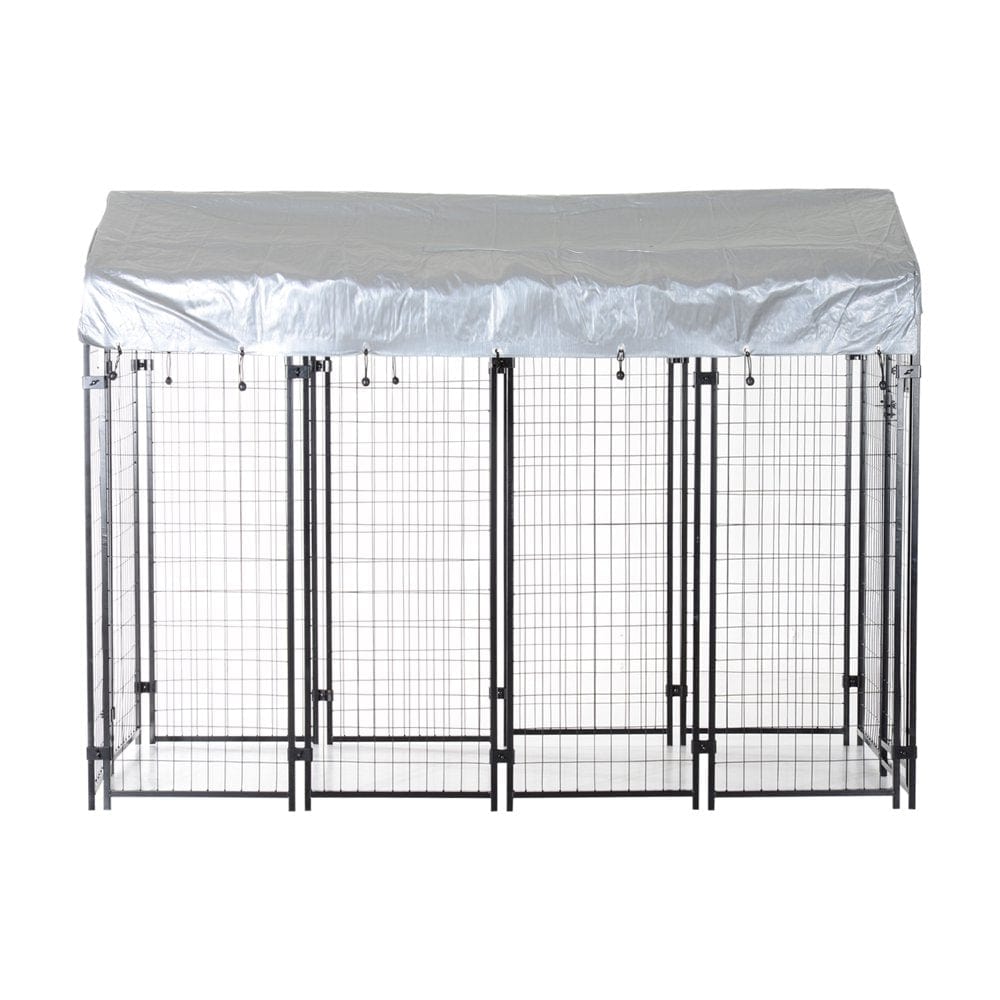 97鈥?X 46鈥?Outdoor Covered Galvanized Metal Dog Kennel Exercise Playpen Animals & Pet Supplies > Pet Supplies > Dog Supplies > Dog Kennels & Runs Lixada   