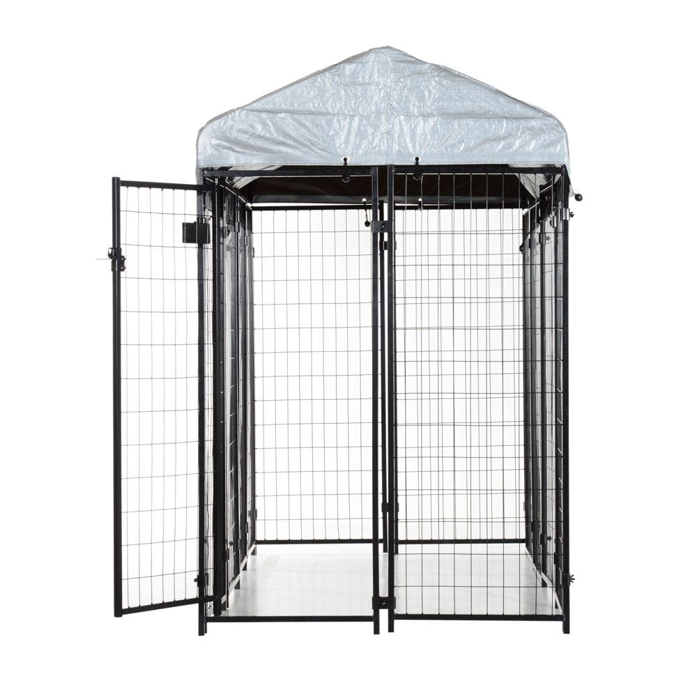 97鈥?X 46鈥?Outdoor Covered Galvanized Metal Dog Kennel Exercise Playpen Animals & Pet Supplies > Pet Supplies > Dog Supplies > Dog Kennels & Runs Lixada   