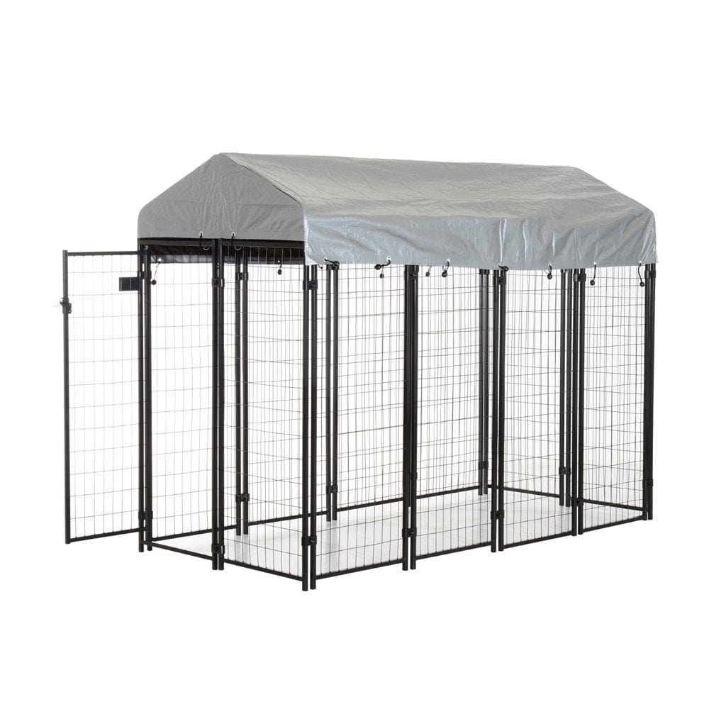 97鈥?X 46鈥?Outdoor Covered Galvanized Metal Dog Kennel Exercise Playpen Animals & Pet Supplies > Pet Supplies > Dog Supplies > Dog Kennels & Runs Lixada   