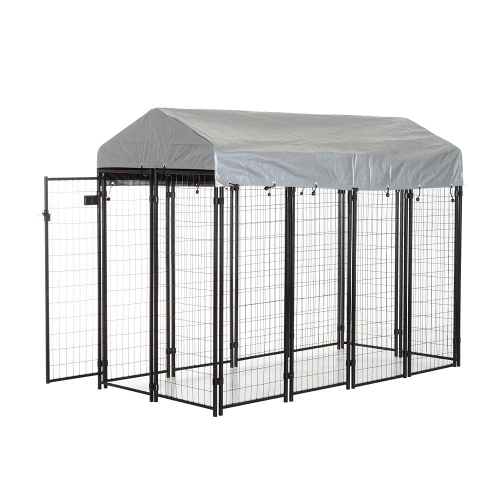 97” X 46” Outdoor Covered Galvanized Metal Dog Kennel Exercise Playpen Animals & Pet Supplies > Pet Supplies > Dog Supplies > Dog Kennels & Runs Anself 97” x 46”  