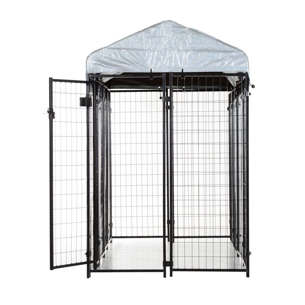 97” X 46” Outdoor Covered Galvanized Metal Dog Kennel Exercise Playpen