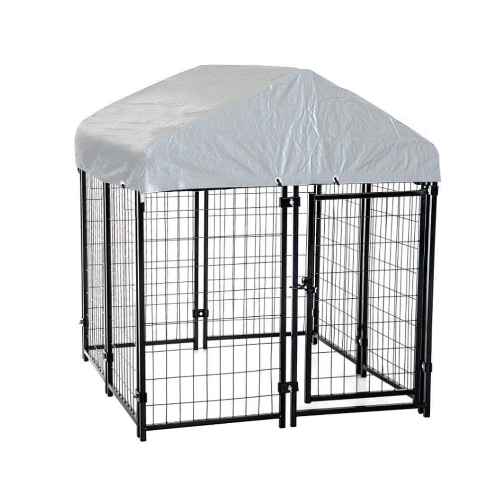 97” X 46” Outdoor Covered Galvanized Metal Dog Kennel Exercise Playpen Animals & Pet Supplies > Pet Supplies > Dog Supplies > Dog Kennels & Runs Anself 50” x 46”  