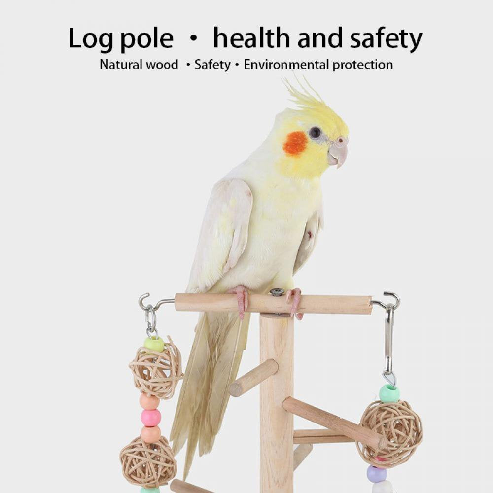 Parrot Playground Bird Playstand Wood Perch Gym Toys Cockatiel Nest Hanging Swing Chew Toys for Conure Lovebirds Animals & Pet Supplies > Pet Supplies > Bird Supplies > Bird Ladders & Perches Wisremt   