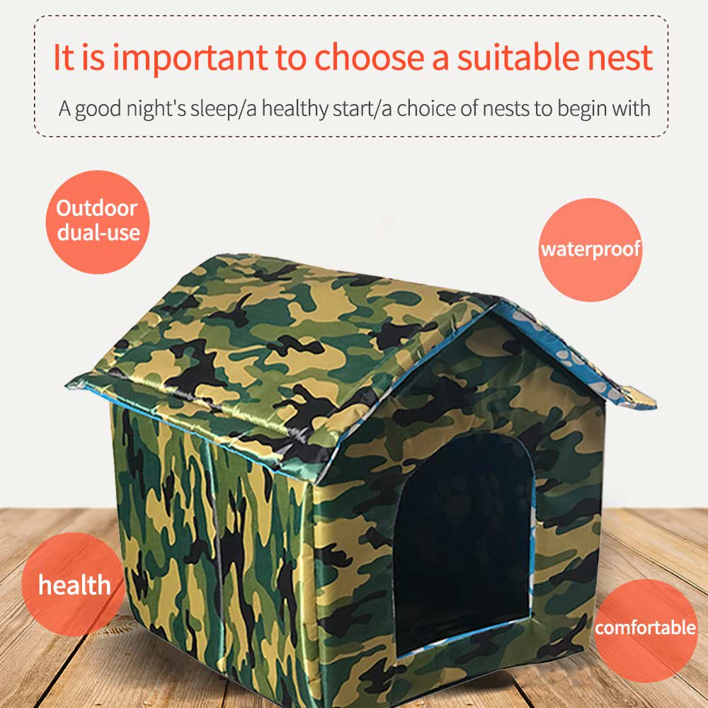 Cat House with Waterproof Canvas Roof,Pet Nest Kitty Shelter, Feral Cat Cave Pet House, Cat Dog Tent Cabin for Small Pet Indoor Outdoor Animals & Pet Supplies > Pet Supplies > Dog Supplies > Dog Houses ALLOMN   