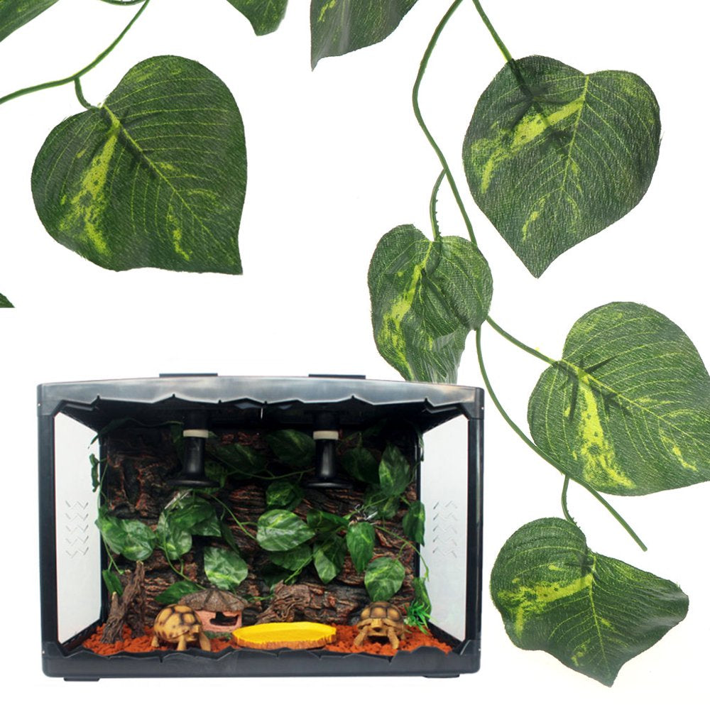 Artificial Reptile Plants for Climbing Lifelike Terrarium Plastic Jungle Bendable Vines Amphibian Habitat Ornaments