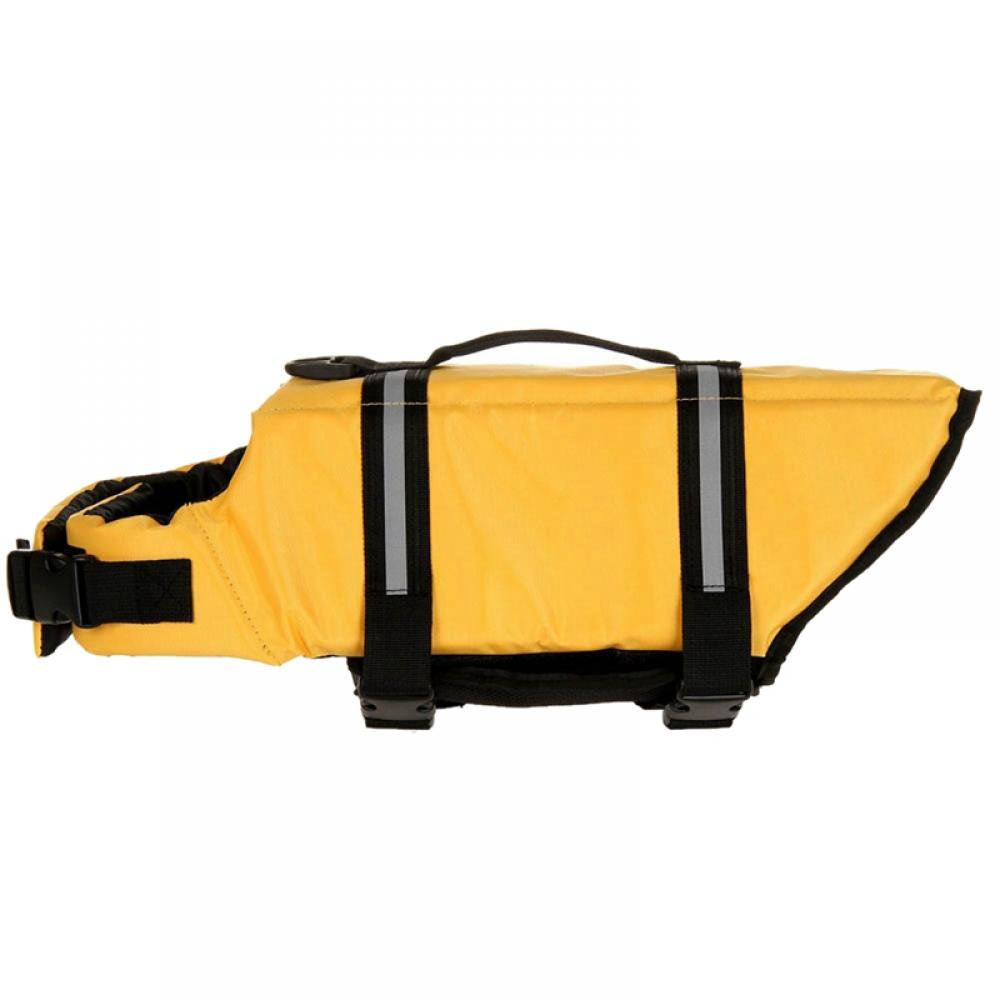 Dog Life Jacket Adjustable Dog Lifevest Swimsuit Safety Vest Apparel Lifesaver Coat for Small Large Cats Puppy Kitty with Handle Reflective for Swimming and Boating Animals & Pet Supplies > Pet Supplies > Cat Supplies > Cat Apparel Left wind XXS Yellow 