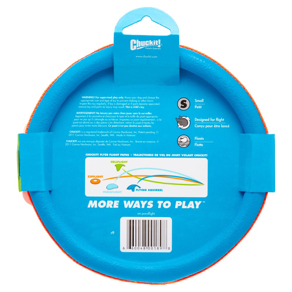 Chuckit! Paraflight Flyer Floatable Frisbee Dog Toy, Small Animals & Pet Supplies > Pet Supplies > Dog Supplies > Dog Toys Petmate   