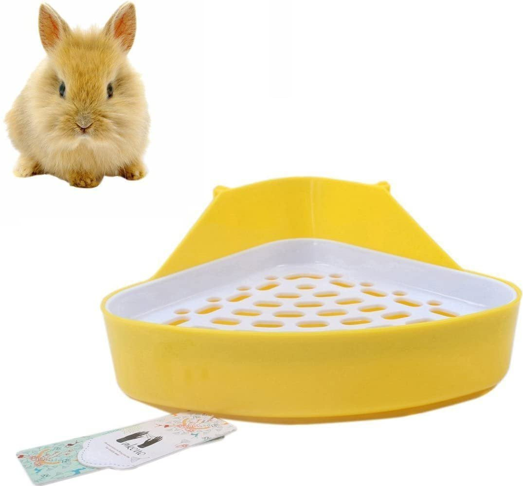 Triangle Potty Trainer Corner Bunny Toilet Guinea Pig Litter Bedding Plastic Box Pet Pan for Rabbit Chinchilla Hamster Ferret Small Animal Animals & Pet Supplies > Pet Supplies > Small Animal Supplies > Small Animal Bedding AUPERTO   