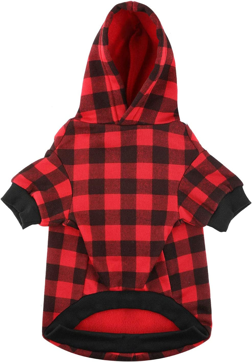 Plaid Dog Hoodie Sweatshirt Sweater for Small Dogs Cat Puppy Clothes Coat Warm and Soft(S) Animals & Pet Supplies > Pet Supplies > Dog Supplies > Dog Apparel Blaoicni   