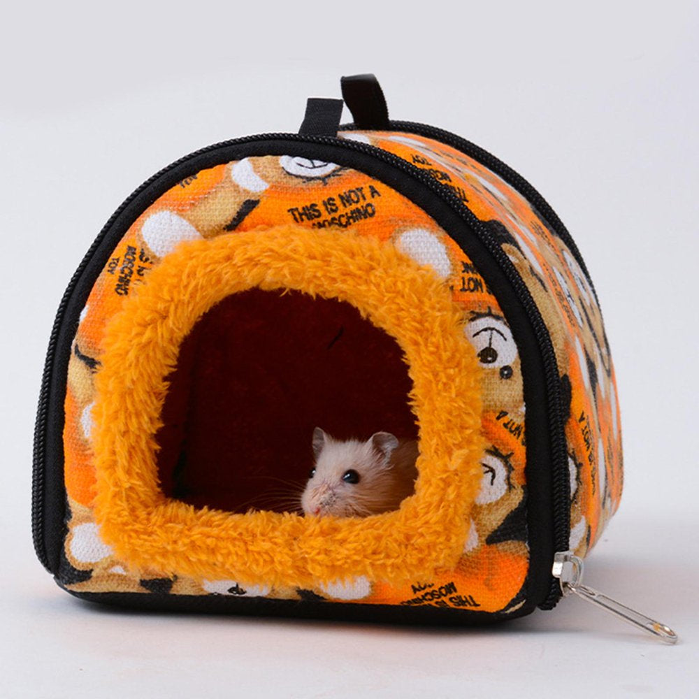 Small Pet Guinea Bed Nest Hamster House Toy Winter Warm Outdoor Cloth Bedding Pet Sleeping Bed for Squirrel Sugar Glider Rats Hedgehog - Brown Bear L