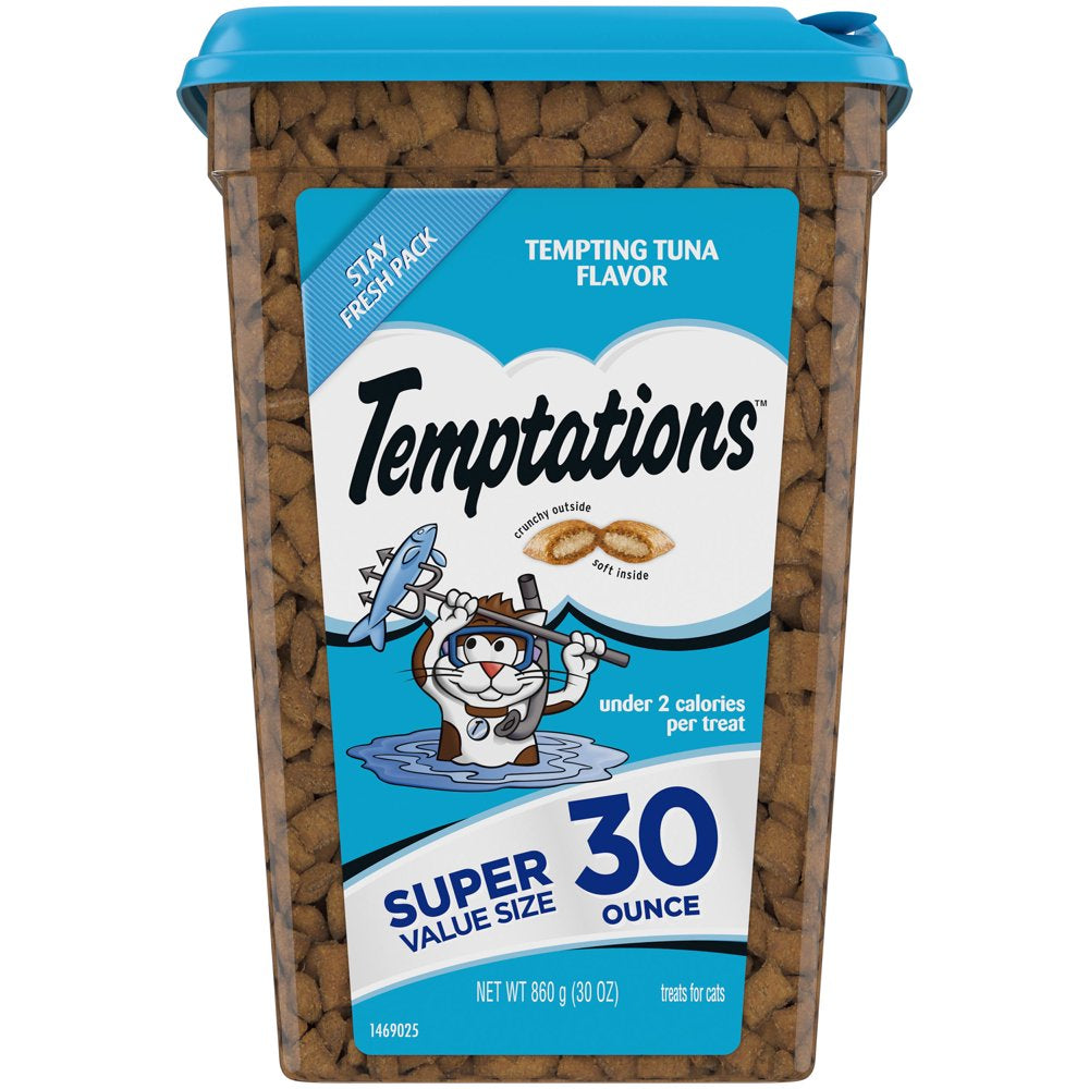 TEMPTATIONS Classic Crunchy and Soft Cat Treats Tempting Tuna Flavor, 6.3 Oz. Pouch Animals & Pet Supplies > Pet Supplies > Cat Supplies > Cat Treats Mars Petcare 30 oz  