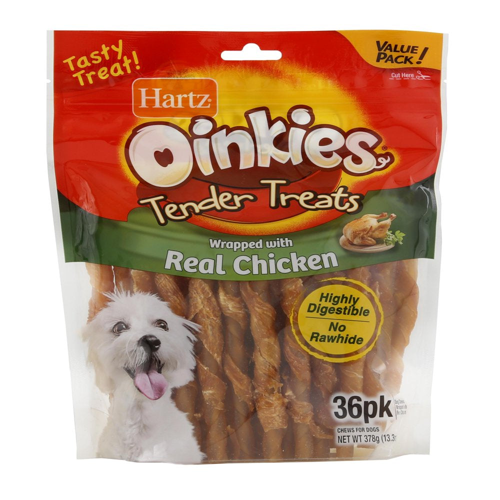 Hartz Oinkies Rawhide-Free Tender Treats for Small and Senior Dogs, Chicken, 13.3Oz (36 Count) Animals & Pet Supplies > Pet Supplies > Dog Supplies > Dog Treats Hartz Mountain Corp   