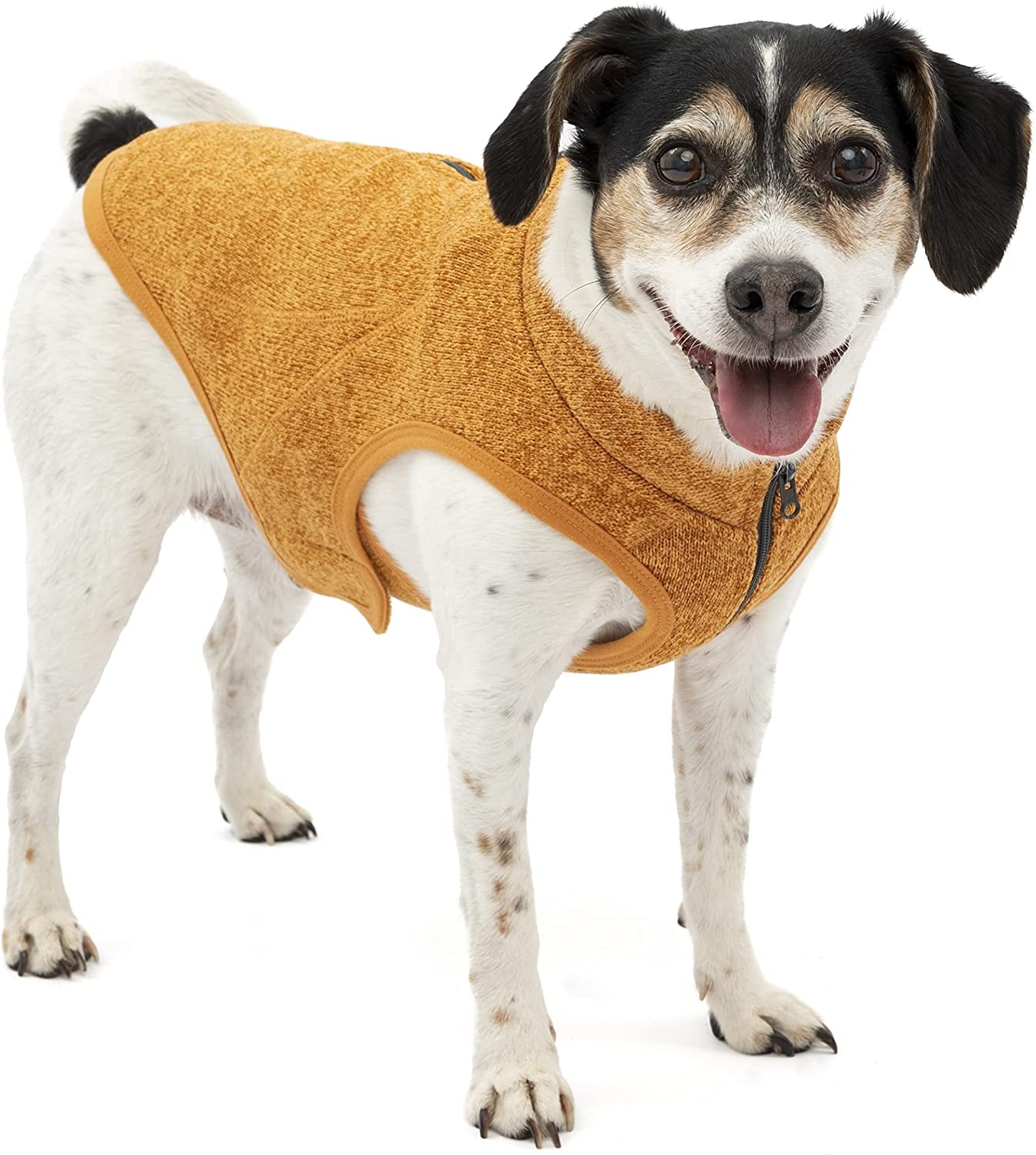 Kurgo K9 Core Dog Sweater | Year-Round Sweater for Dogs | Dog Fleece Vest | Knit Fleece Pet Jacket | Fleece Lining | Lightweight | Zipper Opening for Harness | Adjustable Neck | Black | Medium Animals & Pet Supplies > Pet Supplies > Dog Supplies > Dog Apparel Radio Systems Corporation Heather Orange Small 