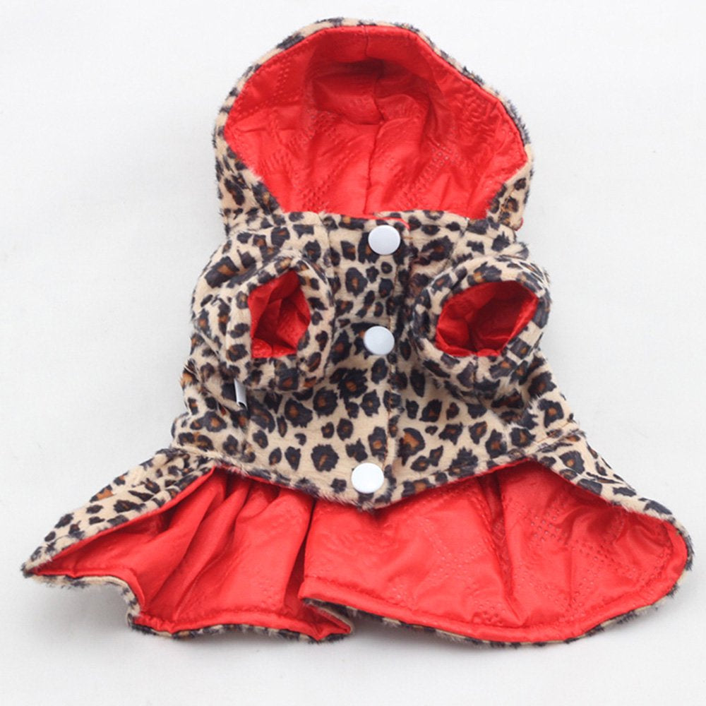 Puppy Stylish Leopard Print Coat Pet Dog Clothes Warm Jacket Pullover Small Doggie Cat Apparel Animals & Pet Supplies > Pet Supplies > Cat Supplies > Cat Apparel Mancro   