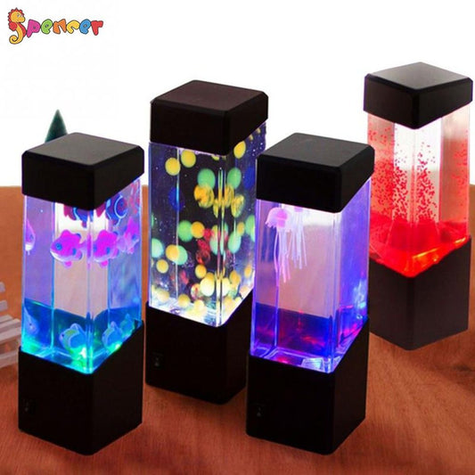 Spencer Novelty Lighting Jellyfish Lamp Electric Nightlight Tank Aquarium Jelly LED Fantasy Lamp Color USB Changing Mood Lamp for Home Bedroom Decor "Volcano" Animals & Pet Supplies > Pet Supplies > Fish Supplies > Aquarium Lighting Spencer Jelly  