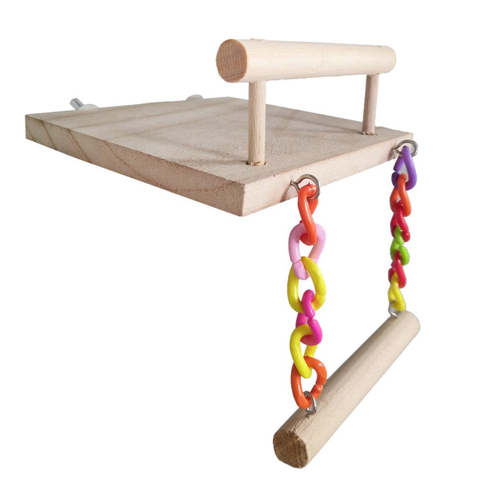 Bird Perch Stand Toy Wood Parrot Play Gym Stands Pet Training Playstand