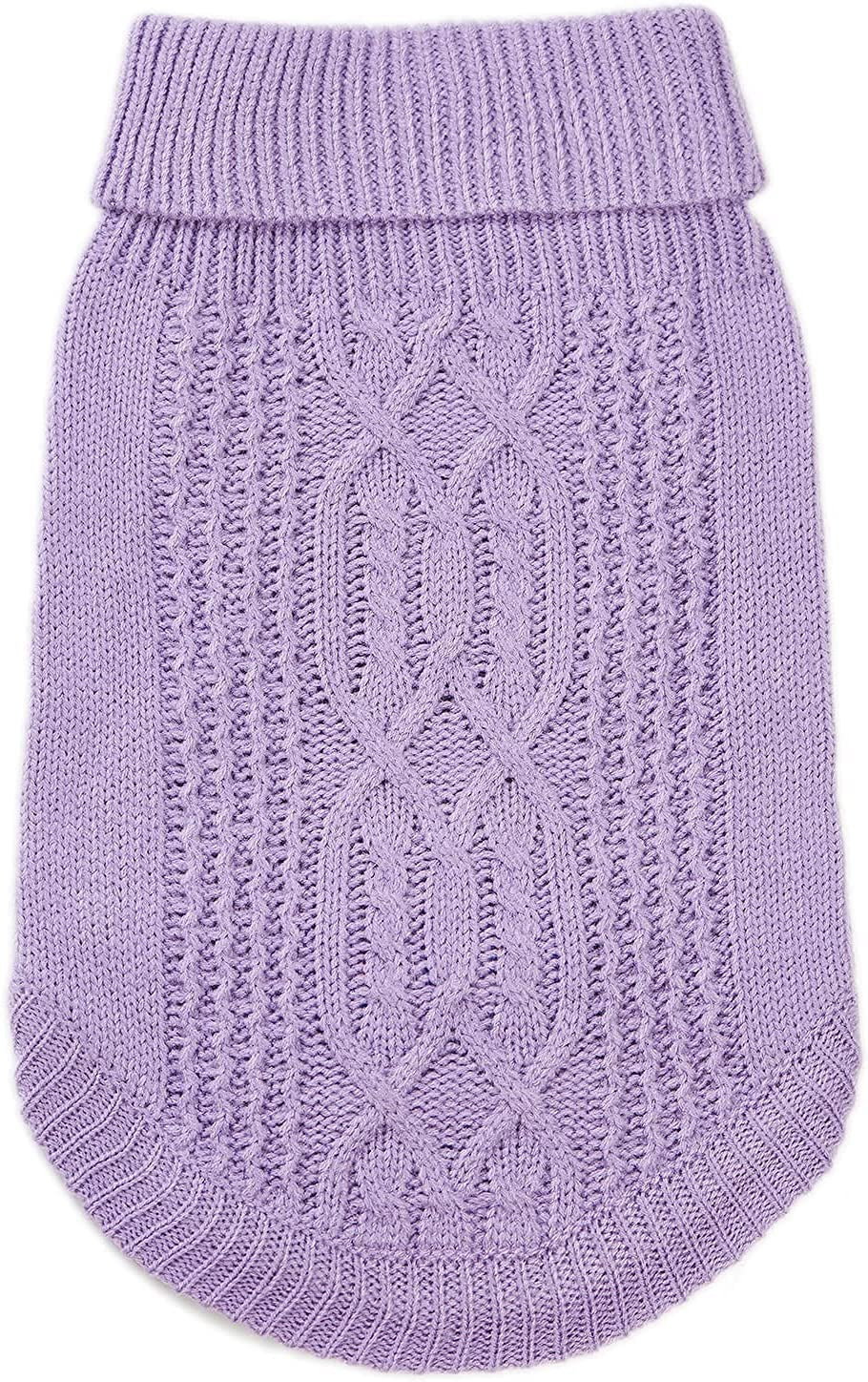 Jnancun Cat Sweater Turtleneck Knitted Sleeveless Cat Clothes Warm Winter Kitten Clothes Outfits for Cats or Small Dogs in Cold Season (Medium, Purple) Animals & Pet Supplies > Pet Supplies > Dog Supplies > Dog Apparel Jnancun   