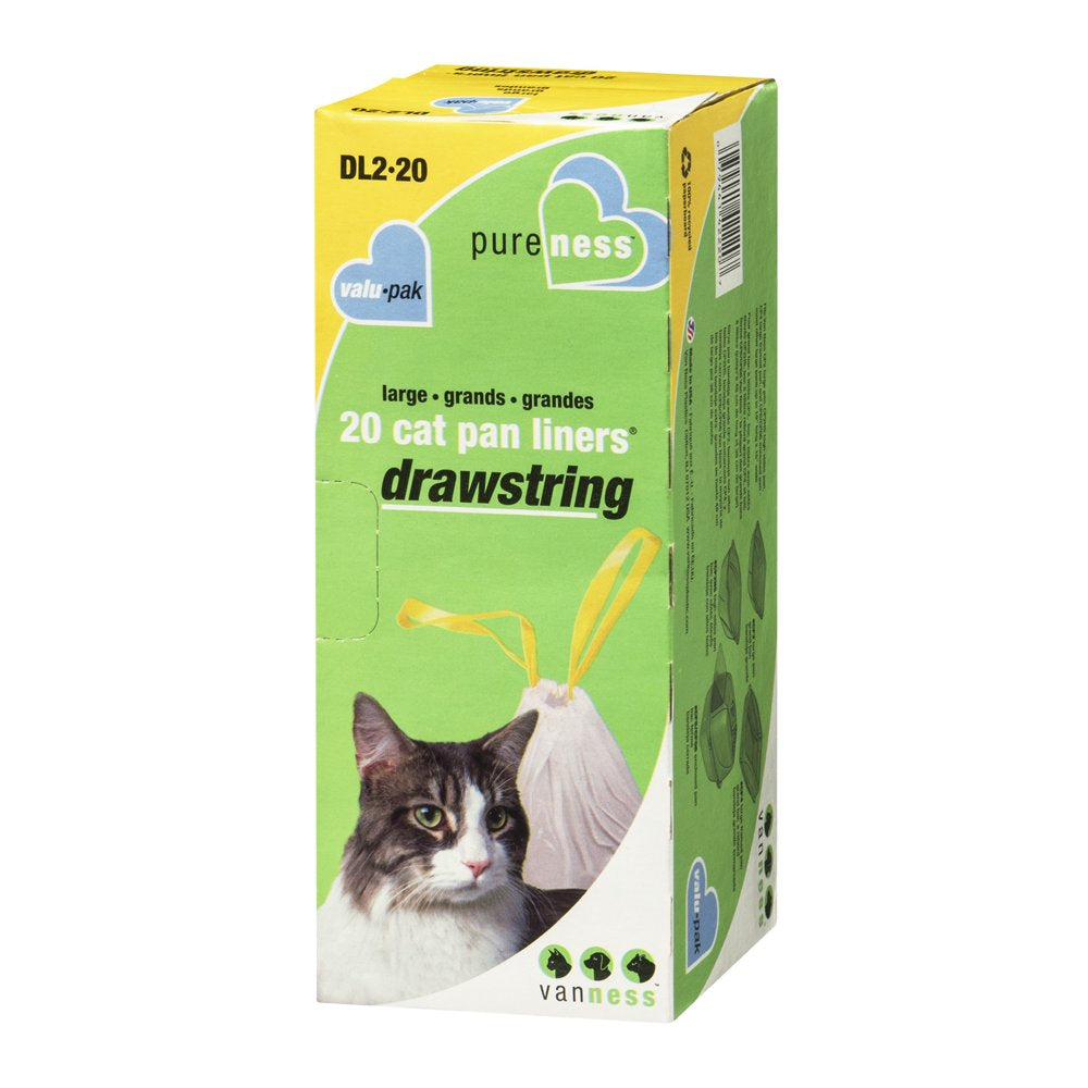 Van Ness, Cat Litter Box Liners with Drawstring, Large, 20 Count Animals & Pet Supplies > Pet Supplies > Cat Supplies > Cat Litter Box Liners Van Ness Plastic Molding CO   