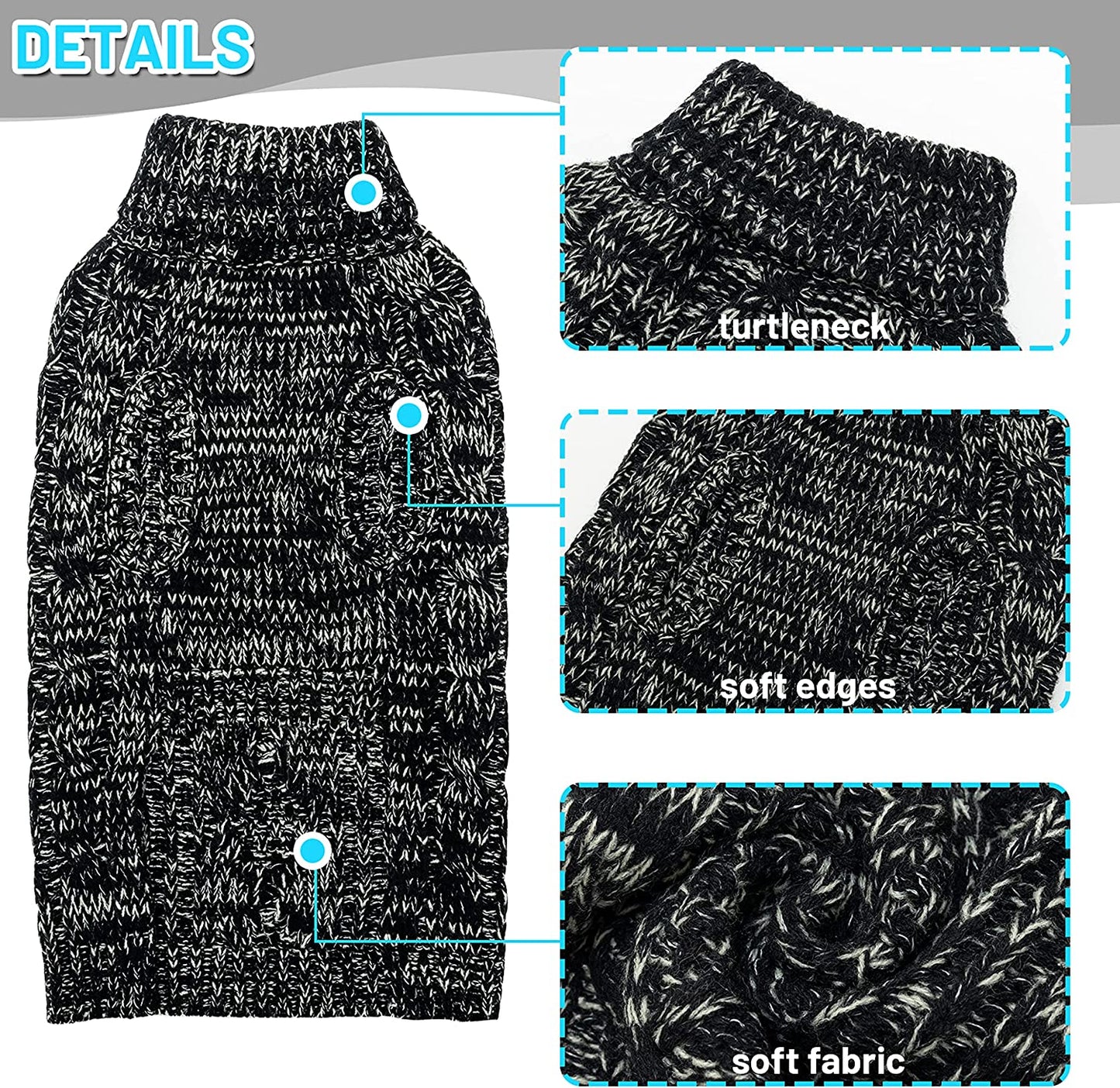 IPRAVOCI Dog Sweater for Small Medium Large Dog - Reflective Warm Fleece Knitwear Pullover Dog Clothes for Winter Fall Animals & Pet Supplies > Pet Supplies > Dog Supplies > Dog Apparel IPRAVOCI   