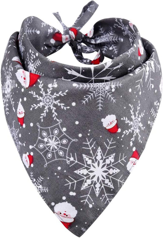 KZHAREEN Christmas Dog Bandana Reversible Triangle Bibs Scarf Accessories for Dogs Cats Pets Animals Animals & Pet Supplies > Pet Supplies > Dog Supplies > Dog Apparel KZHAREEN Pattern2 Large 