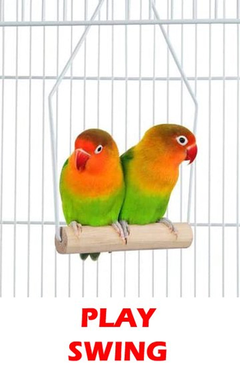 Large 36" Portable Hanging Travel Open Top Bird Flight Cage with Play Toys and 10-Step Cross Ladder for Parakeets Finches Canaries Lovebirds Small Quaker Parrots Cockatiels Budgie Green Cheek Conure Animals & Pet Supplies > Pet Supplies > Bird Supplies > Bird Toys Mcage   