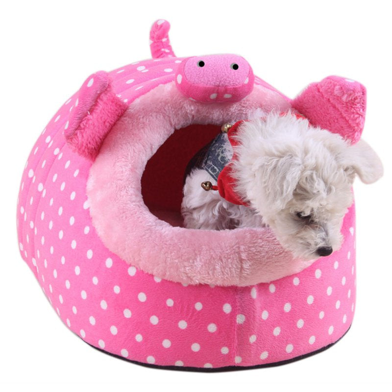 VICOODA Warm Small Pet Animals Bed Dutch Pig Hamster Cotton Nest Hedgehog Rat Chinchilla Guinea Habitat Mini House Animals & Pet Supplies > Pet Supplies > Small Animal Supplies > Small Animal Bedding Vicooda S Pink 