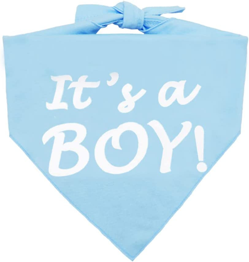 It’S a Boy or It’S a Girl Dog Bandana Pregnancy Announcement Dog Bandana Baby Announcement Triangle Pet Scarf Scarves Gender Reveal Photo Prop Blue Animals & Pet Supplies > Pet Supplies > Dog Supplies > Dog Apparel Barleygoo Blue  