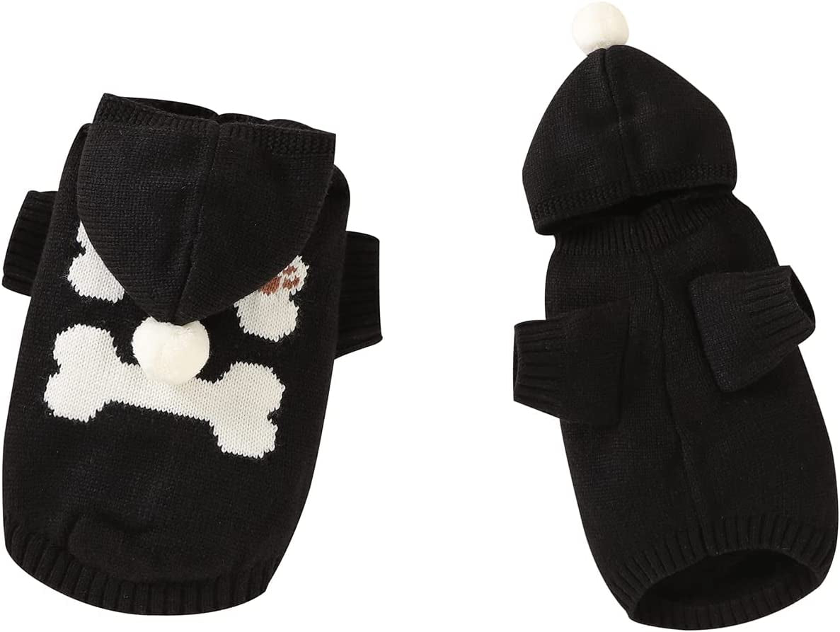 Warm Dog Cat Sweater Winter Pet Clothes Outfits for Small Dogs(S,Off White) Animals & Pet Supplies > Pet Supplies > Dog Supplies > Dog Apparel BEFAiR B956-Black Medium 