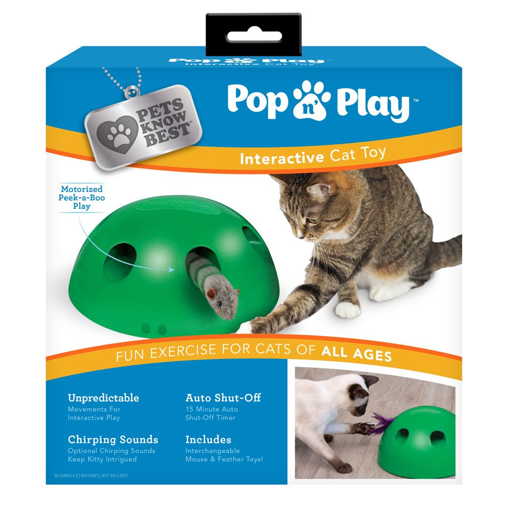 Pets Know Best Pop N' Play Peek-A-Boo Cat Toy, Green Animals & Pet Supplies > Pet Supplies > Cat Supplies > Cat Toys Allstar Products Group   