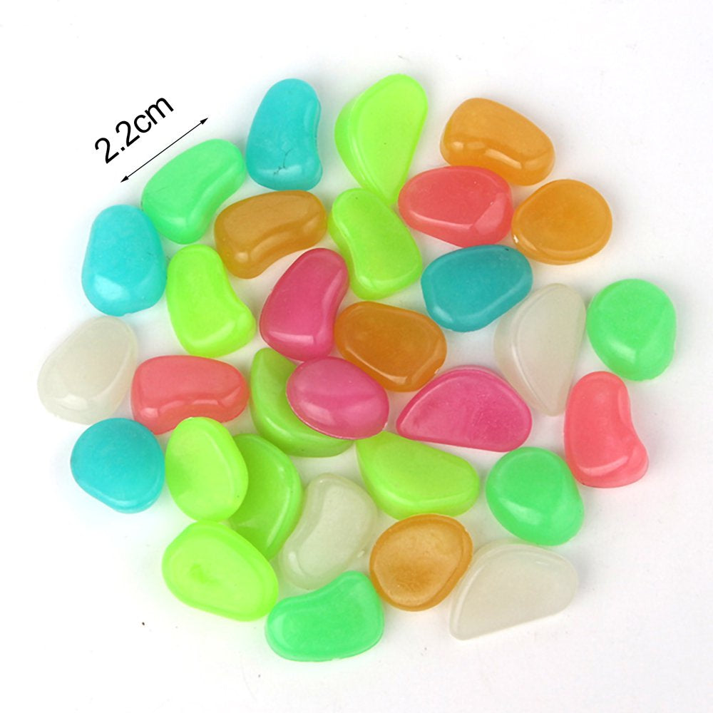 Manunclaims 50Pcs Glow in the Dark Pebbles, Glowing Rocks for Aquarium Decoration, Outdoor Decor, Garden Lawn Yard, Walkway, Fish Tank, Pathway, Driveway Animals & Pet Supplies > Pet Supplies > Fish Supplies > Aquarium Decor Manunclaims   