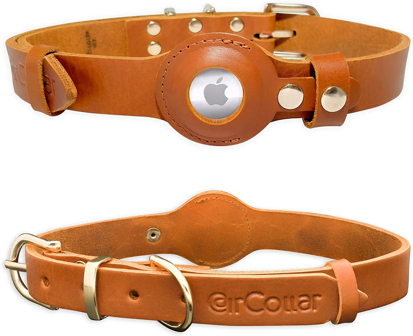 Aircollar Apple Airtag Natural Leather Pet Collar, Compatible with Apple Airtag 2021, Durable Leather (L: 0.9” Wide for 18.7” - 25.6” Neck, Honey Brown) Electronics > GPS Accessories > GPS Cases AirCollar Honey Brown L: 0.9” Wide for 18.7” - 25.6” Neck 