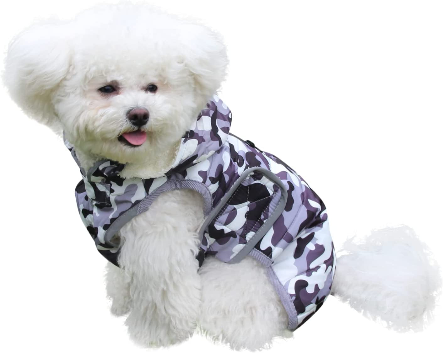 Joydaog Fleece Dog Hoodie for Medium Dogs Warm Puppy Jacket for Cold Winter Waterproof Dog Coats with Hood,Grey L Animals & Pet Supplies > Pet Supplies > Dog Supplies > Dog Apparel Qingwanke White Camo X-Small (Pack of 1) 