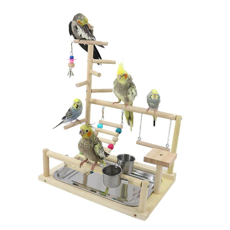 Bird Perch Stand Parrots Playstand Exercise Playgym with Feeder Cups Toys Gift Animals & Pet Supplies > Pet Supplies > Bird Supplies > Bird Gyms & Playstands YIXIYI   