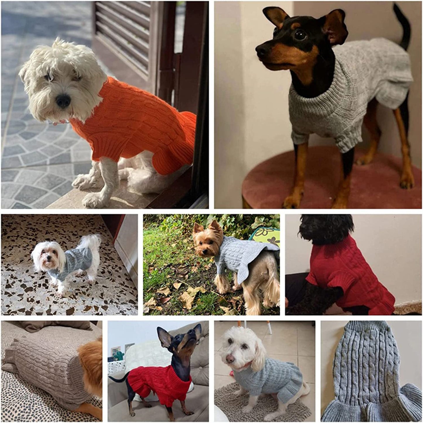 Dog Sweaters for Small Dogs Cute Pet Turtleneck Sweaters Puppy Knitted Sweater Dress Girl Boys Chihuahua Warm Winter Coat Clothes Doggie Outfits Apparel for Yorkie Christmas Animals & Pet Supplies > Pet Supplies > Dog Supplies > Dog Apparel LINHUI   