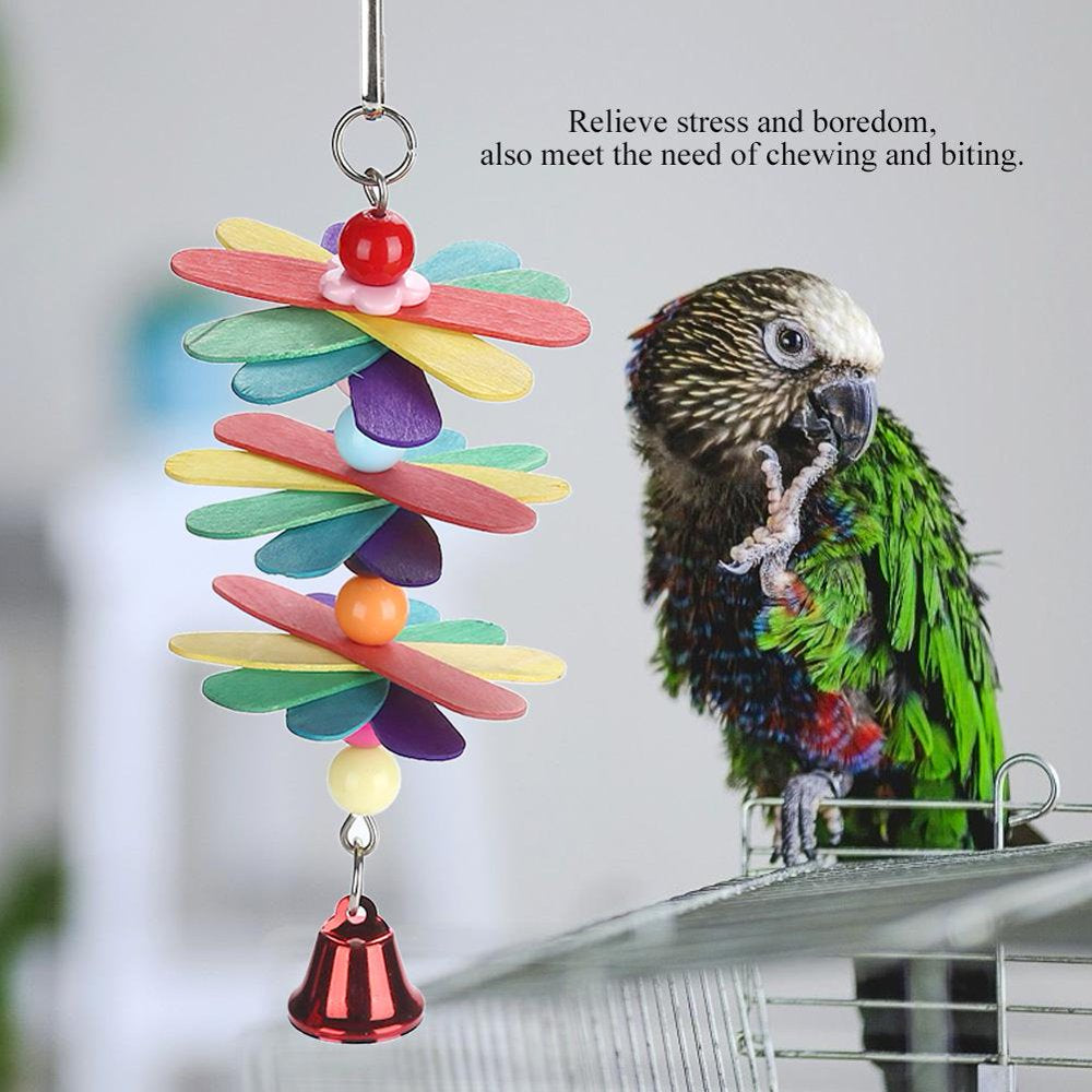 OTVIAP Pet Bird Parrot Colorful Beads Bell Toys Chewing Swing Cage Accessory, Cage Swing Toy, Parakeet Toy Animals & Pet Supplies > Pet Supplies > Bird Supplies > Bird Cage Accessories FAGINEY   