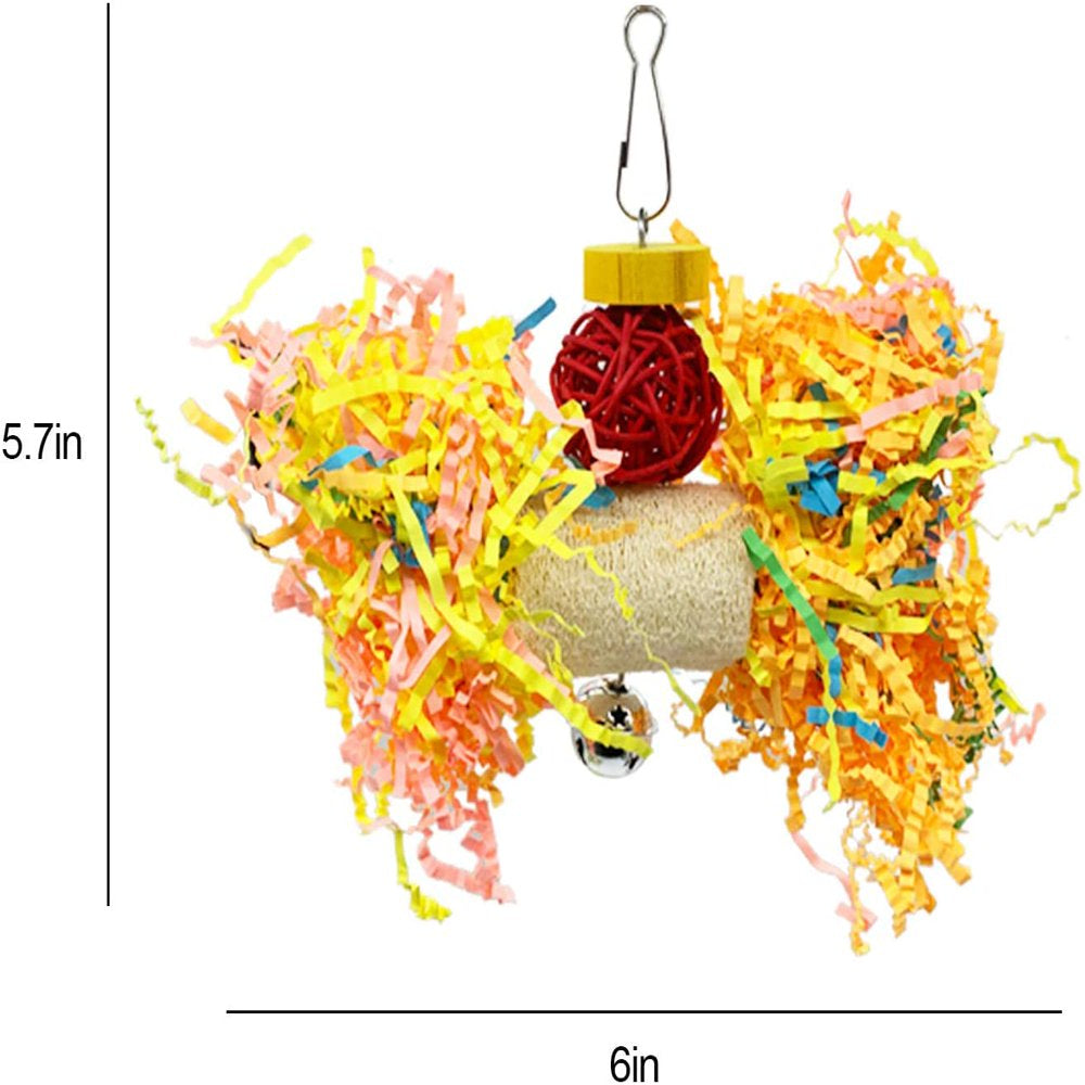 Bird Parrots Shredding Toys Parakeet Chewing Toys Bird Loofah Toys Parrot Cage Shredder Toys Bird Foraging Hanging Toys Bird Accessories for Parrots Lovebird Cockatiel Conure African Grey Animals & Pet Supplies > Pet Supplies > Bird Supplies > Bird Cage Accessories Smileol   