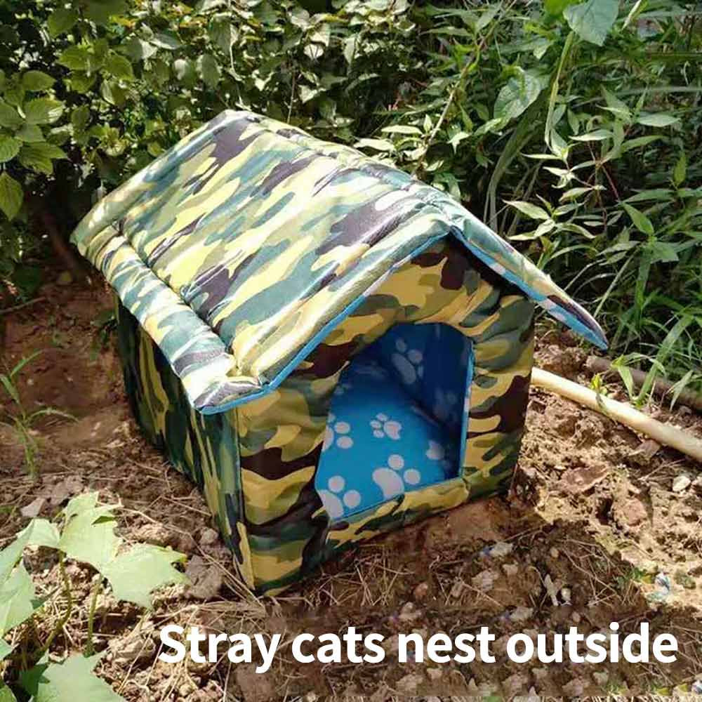 Cat House with Waterproof Canvas Roof,Pet Nest Kitty Shelter, Feral Cat Cave Pet House, Cat Dog Tent Cabin for Small Pet Indoor Outdoor Animals & Pet Supplies > Pet Supplies > Dog Supplies > Dog Houses ALLOMN   