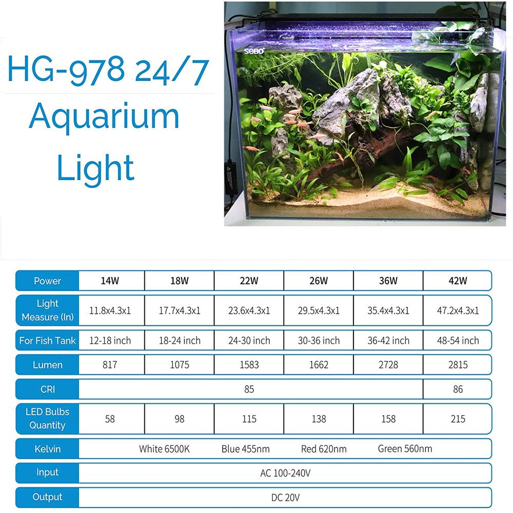 Hygger 26W Advanced LED Aquarium Light, Full Spectrum Fish Tank Light, 24/7 Lighting Cycle Timer 6 Colors 5 Intensity Customize, for Freshwater Planted Tank Animals & Pet Supplies > Pet Supplies > Fish Supplies > Aquarium Lighting hygger   