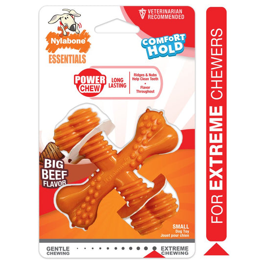 Nylabone Power Chew X-Shaped Dog Bone Chew Toy Beef Flavor Small/Regular - up to 25 Lbs. Animals & Pet Supplies > Pet Supplies > Dog Supplies > Dog Toys Central Garden and Pet   