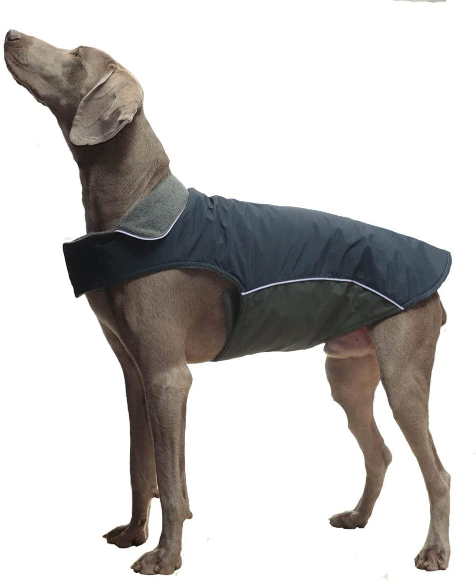 Winter Dog Coat 100% Waterproof Thicken Dog Jacket for Lab Pitbull Doberman Standard Poodle,German Sheperd Large Bread Dog(Navy,3Xl) Animals & Pet Supplies > Pet Supplies > Dog Supplies > Dog Apparel BONAWEN Navy 3XL"chest girth 31.8-39.0", body 26.3" 