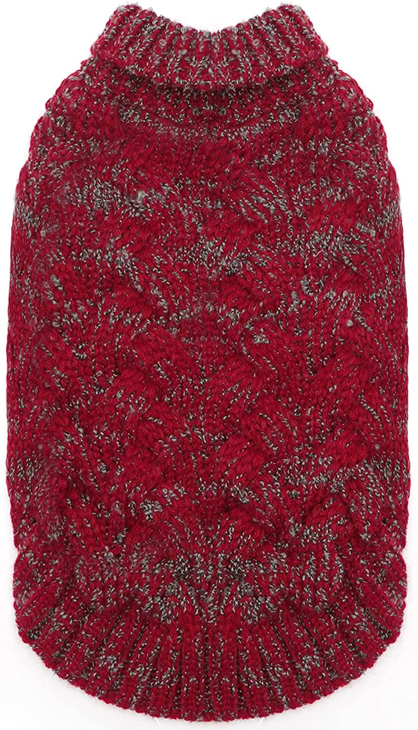 Cyeollo Dog Sweaters for Small Dogs Turtleneck Thickened Knitted Dog Sweaters Warm Knitwear for Cold Weather Dog Clothes Turquoise Animals & Pet Supplies > Pet Supplies > Dog Supplies > Dog Apparel cyeollo Burgundy XX-Large 