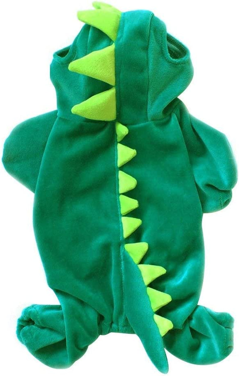 Hotumn Dinosaur Dog Halloween Costume Pet Dino Hoodie for Small Dogs (X-Small(Pack of 1), Green) Animals & Pet Supplies > Pet Supplies > Dog Supplies > Dog Apparel Hotumn   