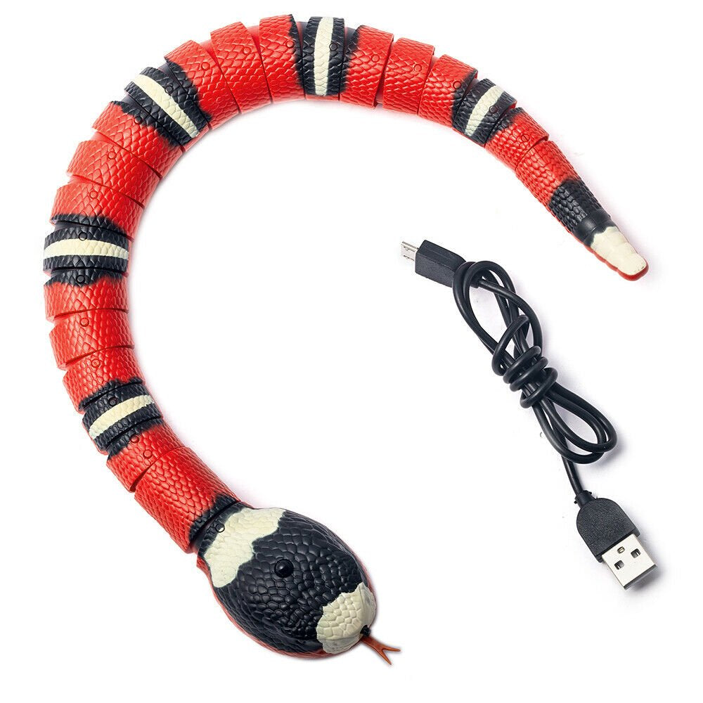 Electric Interactive Dog Toys Smart Sensing Snake Automatic Toys For Dogs  USB Charging Puppy Toys for Indoor Game Playing