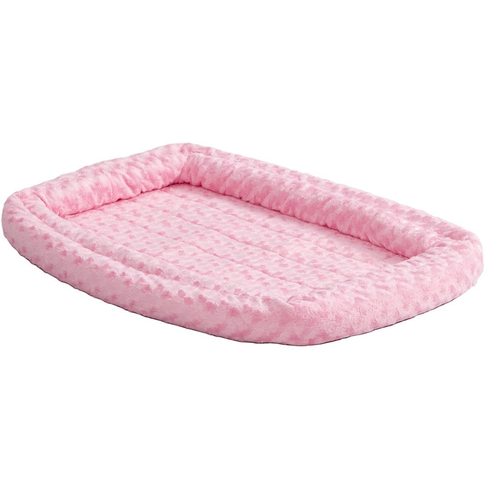 Quiettime Double Bolster Dog Bed & Crate Mat, Pink, 18" Animals & Pet Supplies > Pet Supplies > Cat Supplies > Cat Beds MidWest Home for Pets 36" Pink 