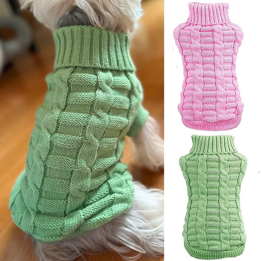 2 Pack Christams Dog Sweaters for Small Dogs, Warm Dog Winter Clothes for Small Dogs Girl, Pink Cute Pet Puppy Clothes, Chihuahua Sweater Teacup Dog Clothes (Small), Pink+Green Animals & Pet Supplies > Pet Supplies > Dog Supplies > Dog Apparel Generic Pink+Green Small 