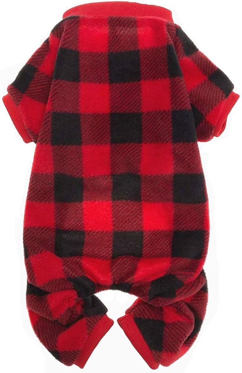 SCENEREAL Pet Pajamas for Dogs Red Plaid Sweaters Soft Clothes Animals & Pet Supplies > Pet Supplies > Dog Supplies > Dog Apparel SAILE Medium  