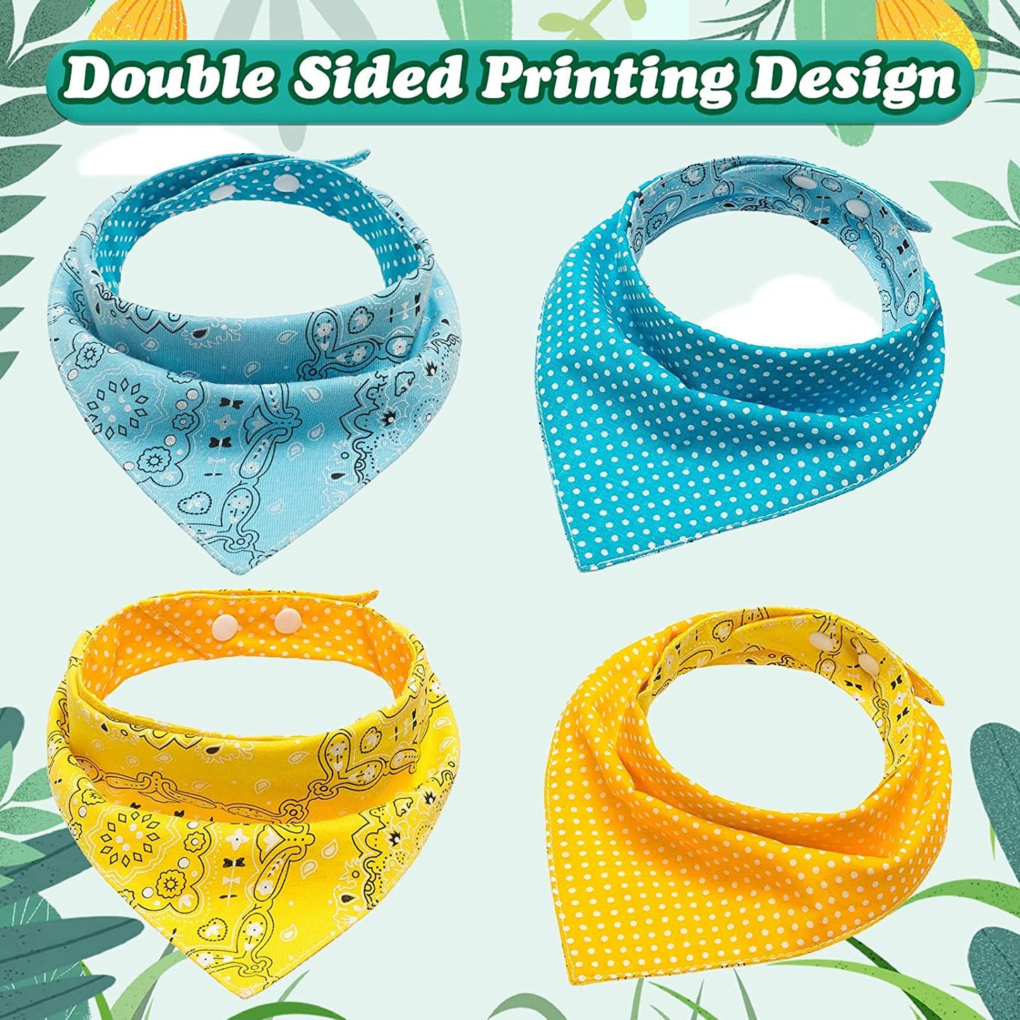 PAWCHIE Dog Bandanas Small Reversible Styles Pet Triangle Scarf Bibs - Adjustable with Two Snaps - Kerchief Set Accessories for Dogs, Puppy, Cats Animals & Pet Supplies > Pet Supplies > Dog Supplies > Dog Apparel Orangexcel   