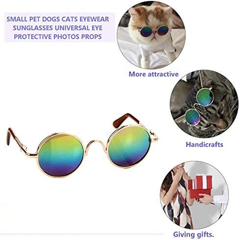 Tatoonly Superjiuex Fashionable Design Small Pet Dogs Cats Eyewear Sunglasses Universal Eye Protective Summer Pet Photos Props Animals & Pet Supplies > Pet Supplies > Dog Supplies > Dog Apparel Superjiuex   